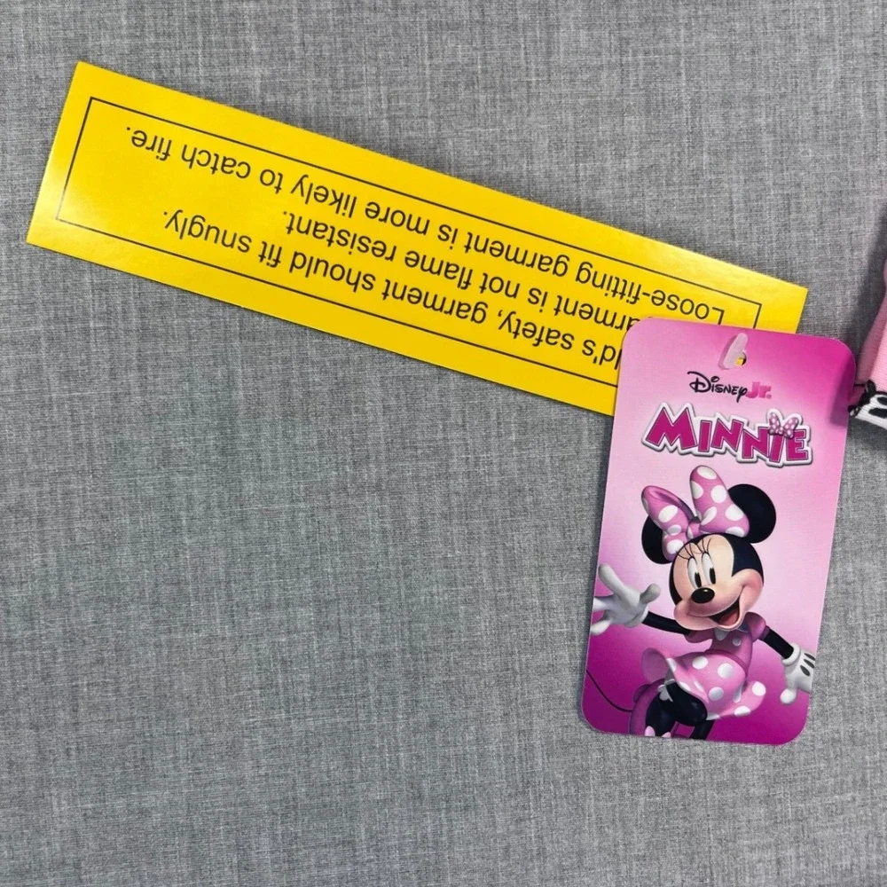 Disney Minnie Mouse Pink Polka Dot 2-Piece Cotton Pajama Set Kids Size 5T NEW